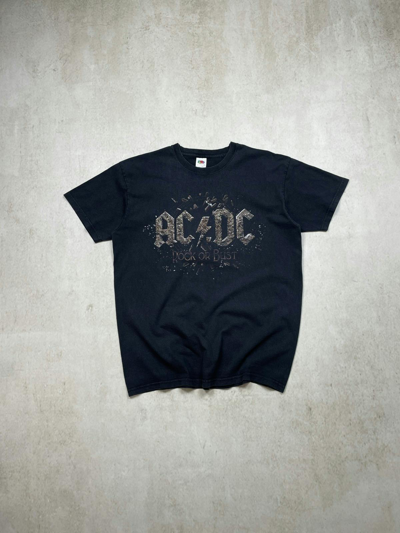 Pre-owned Acdc X Band Tees Vintage Ac/dc Rock Or Bust Big Logo 2015 Tour T-shirt/tee In Black