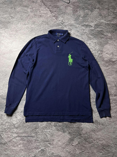 Pre-owned Polo Ralph Lauren X Vintage Y2k Polo Ralph Laurent Horseman Rugby Polo Japan Tee In Indigo Blue