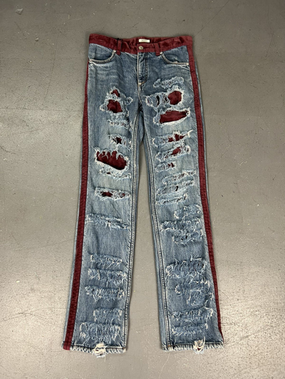 Pre-owned Undercover Crash Denim Aw02 Witches Cell Division In Blue