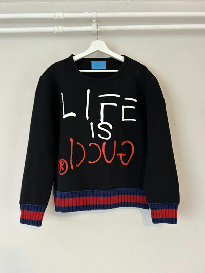 Pre-owned Gucci Life Is  Sweater In Black