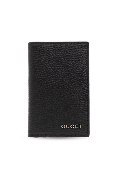 Gucci Logo Plaque Bifold Wallet In Black