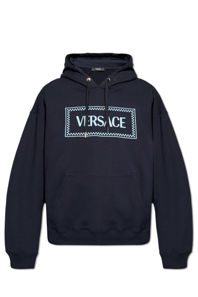 Versace Embroidered In Navy