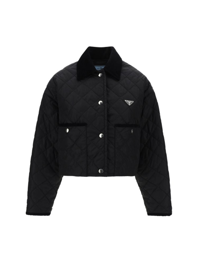 Prada Quilted Button In Black