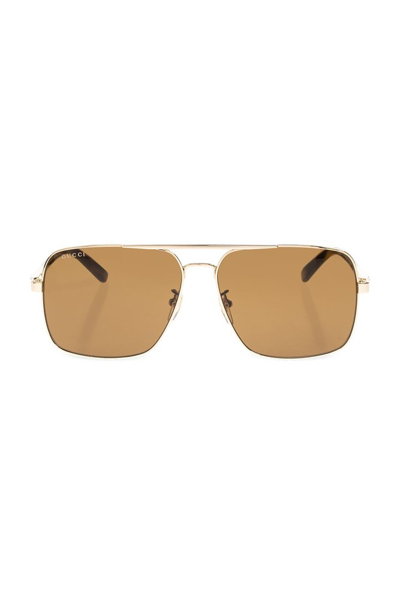 Gucci Eyewear Navigator Frame Sunglasses In Gold