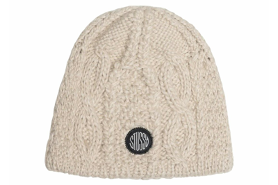 Pre-owned Stussy Skullcap Cable Knit Natural