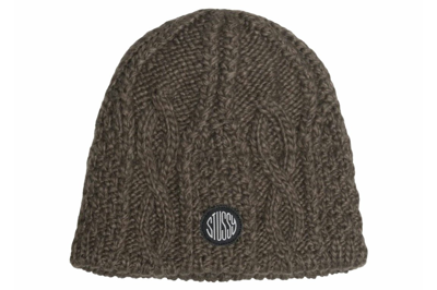 Pre-owned Stussy Skullcap Cable Knit Brown