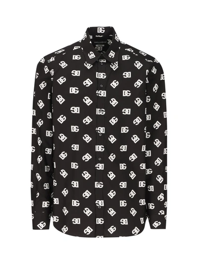 Dolce & Gabbana Black Printed Cotton Shirt