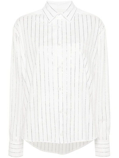 Giuseppe Di Morabito Rhinestone Striped Shirt In White