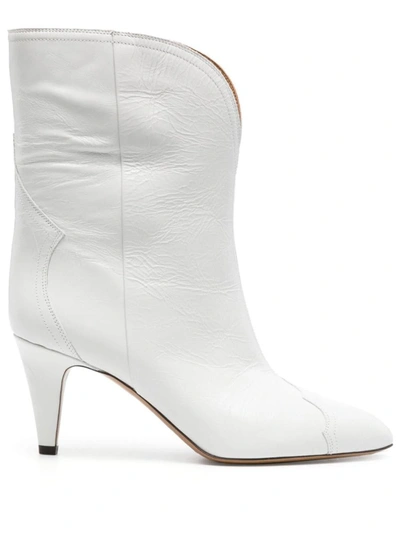 Isabel Marant Dytho 30mm Crinkled Boots In White
