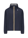 K-way K Way Jack Reversible Hooded Down Jacket In Blue Depth