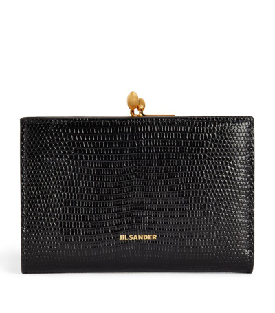 Jil Sander Small Leather Goji Wallet In Black