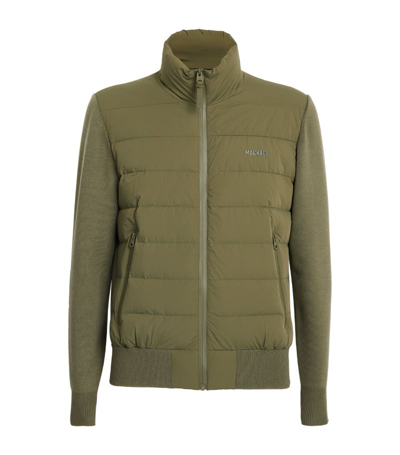 Mackage Knitted-sleeve Puffer Jacket In Green