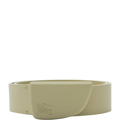 Burberry Shield Logo-engraved Leather Belt In Hunter