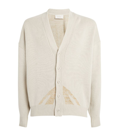 Limitato Cotton Printed Cardigan In Beige