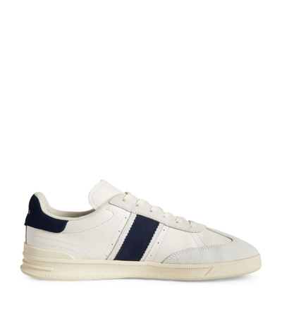 Polo Ralph Lauren Leather Heritage Area Sneakers In White