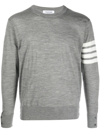 Thom Browne 4-bar Crew Neck Jumper In Grey