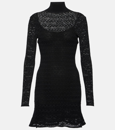 Tom Ford Open-knit Minidress In Black