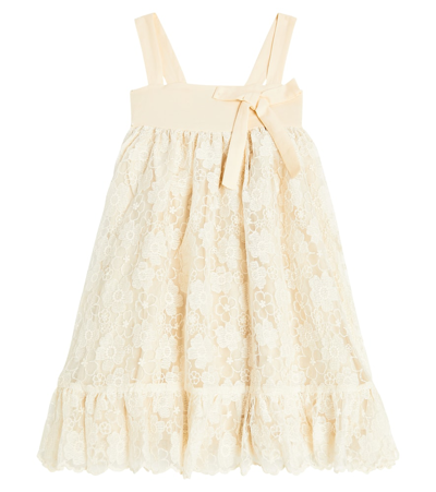 Petite Amalie Kids' Polka Dot Tulle Dress In Neutrals