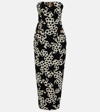 AREA CRYSTAL-EMBELLISHED JACQUARD MAXI DRESS