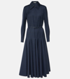 Emilia Wickstead Marione Checked Wool Shirt Dress In Navy And Black