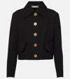 Patou Crepe-trimmed Felt Jacket In Black