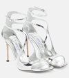 Jimmy Choo Lvr Exclusive 95mm Azia Leather Sandals In Silber