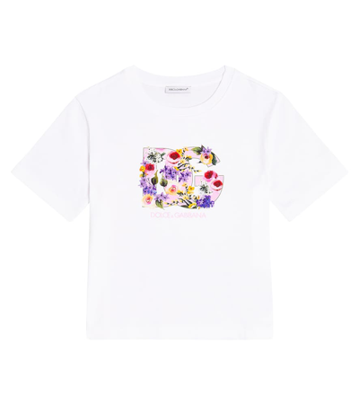 Dolce & Gabbana Kids' Logo Cotton Jersey T-shirt In White