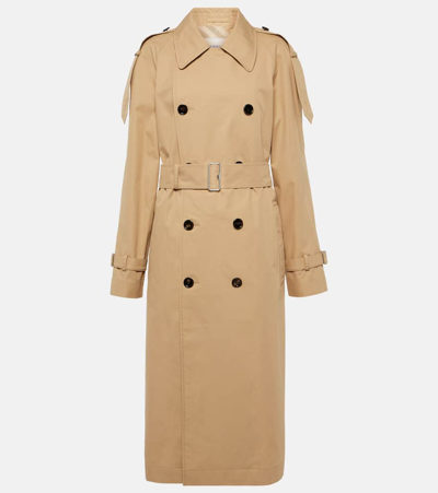 Burberry Cotton Gabardine Trench Coat In Beige