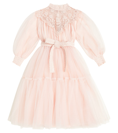 Petite Amalie Kids' Ruffled Tulle Dress In Pink