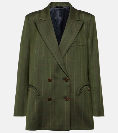 Blazé Milano Everynight Checked Wool-blend Jacket In Green