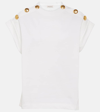 Alexander Mcqueen Seal Button-embellished T-shirt In Red