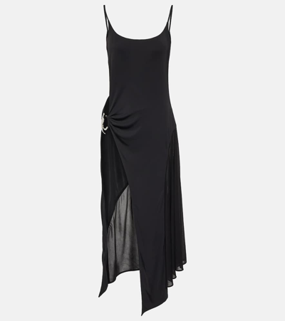 Mugler Asymmetric Cutout Maxi Dress In Black