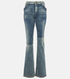 Balmain Western Low-rise Bootcut Jeans In Blue
