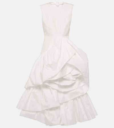 Roksanda Radica Ruffled Taffeta Midi Dress In Ivory