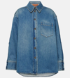 Victoria Beckham Pintucked Denim Shirt In Blue