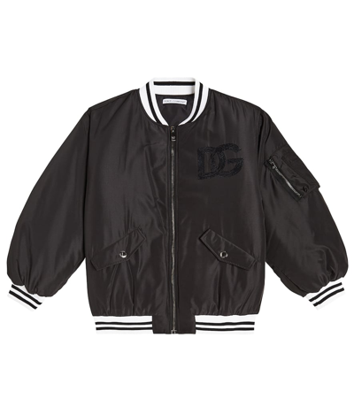 Dolce & Gabbana Kids' Dg Bomber Jacket In Black