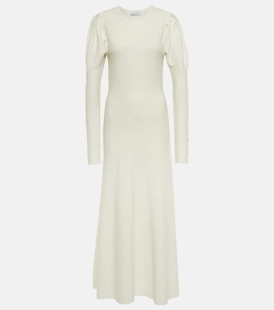 Gabriela Hearst Hannah Wool And Cashmere Midi Dress In White