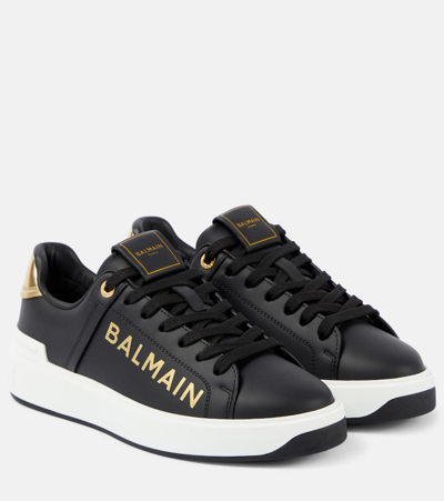 Balmain B-court Leather Sneakers In Multicolor