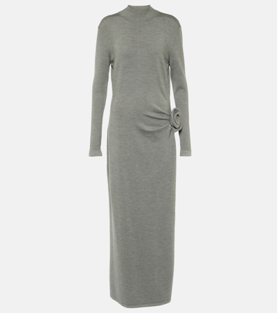 Magda Butrym Wool, Silk, And Cashmere Maxi Dress In Grey