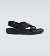 Prada Wide-strap Sandals With Secure Back Strap In Black