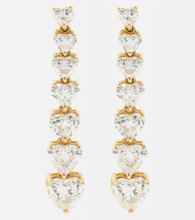 Shay Jewelry 7 Heart 18kt Gold Drop Earrings With Diamonds