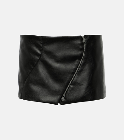 Aya Muse Black Ubala Faux-leather Miniskirt