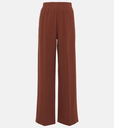 Fforme Maud High-rise Lamé Wide-leg Trousers In Brown