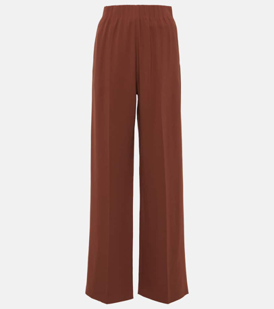 Fforme Maud High-rise Lamé Wide-leg Pants In Brown