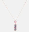 SUZANNE KALAN ONE OF A KIND 18KT ROSE GOLD NECKLACE WITH DIAMONDS, SAPPHIRE, AND OPAL