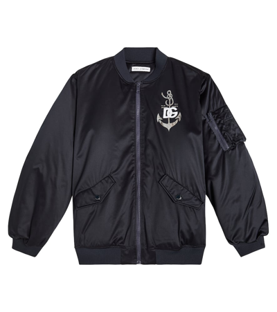 Dolce & Gabbana Kids' Dg Bomber Jacket In Blue