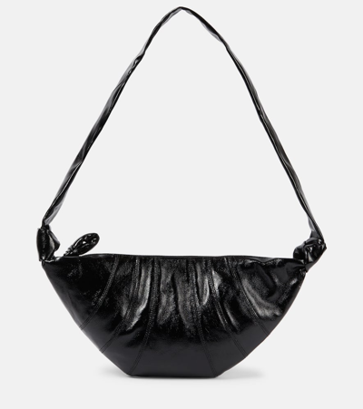 Lemaire Croissant Medium Canvas Shoulder Bag In Black