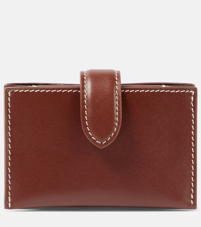 The Row Leather Card Case In Brown