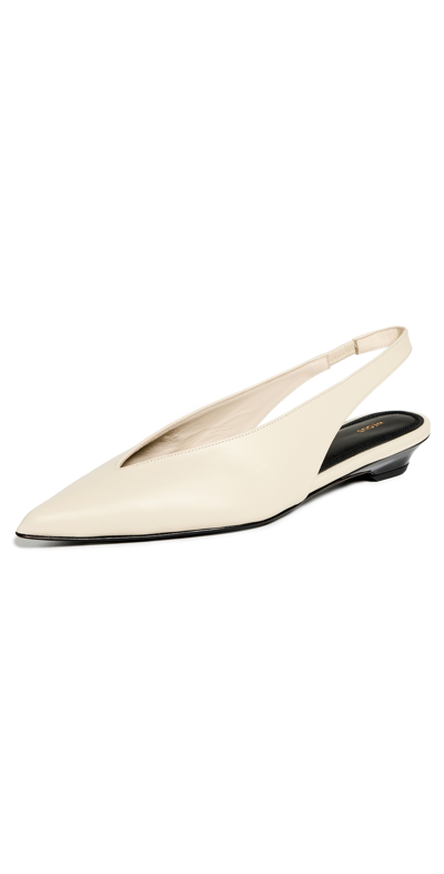 Neous Sabik Slingback Leather Pumps In White