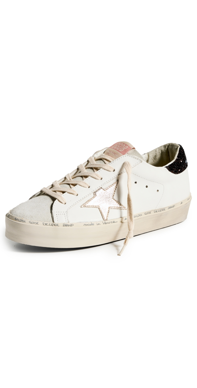 Golden Goose Hi Laminated Star Glitter Heel Sneakers White/ice/platinum/brown